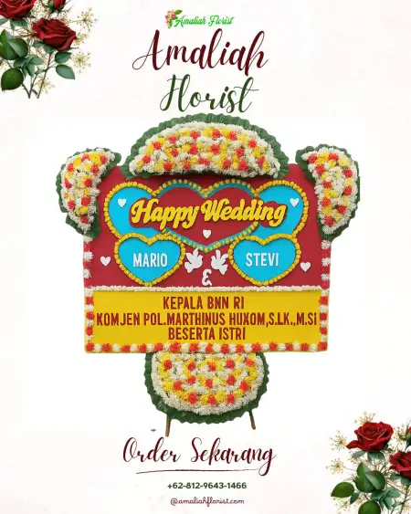 Papan Bunga Pernikahan Raba